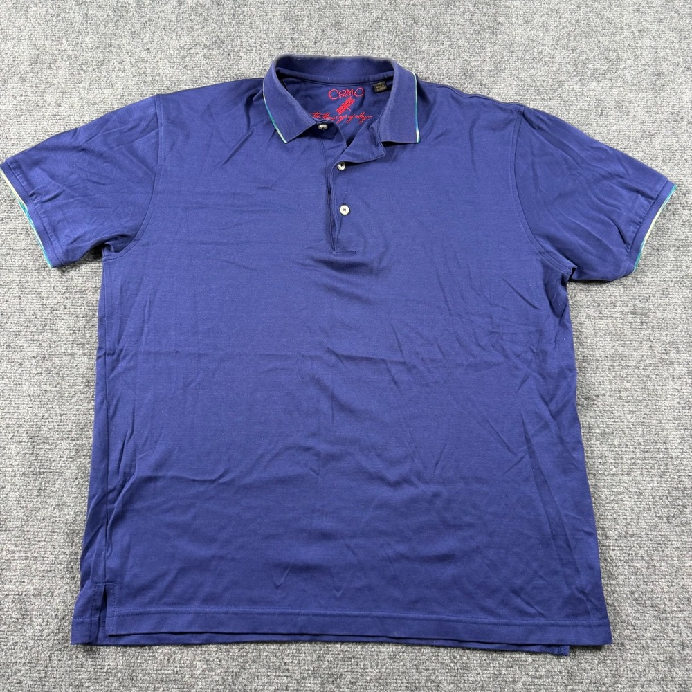 Como Sport Polo Shirt Mens Medium Purple Short Sleeve Casual Golf Top